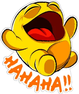 😂 HAHAHA!! 웃음, 웃긴, 만화, 유머, 농담, 노란색 telegram sticker