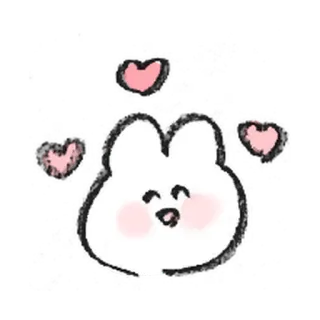 💐 ウサギ, かわいい, 動物, ハート, 漫画, 可愛い, イラスト telegram sticker