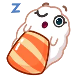 😴 sleeping, sushi, food, cartoon, cute telegram sticker