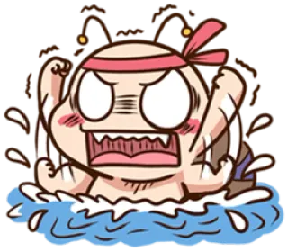 😡 Cartoon, Emoji, Schwimmen, Wütend, Figur, Aufregung telegram sticker