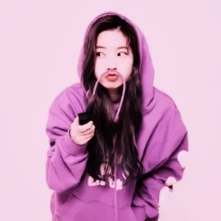 🥳 woman, hoodie, pink, funny, silly, portrait telegram sticker