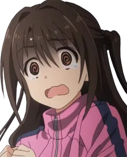 😨 chica anime, llorando, preocupado/a, confundido/a, molesto/a, anime, dibujo animado telegram sticker