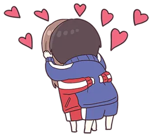 🌟 abraço, amor, fofo, desenho animado, corações, carinho telegram sticker
