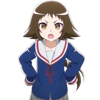 😡 anime, girl, school uniform, angry, cartoon telegram sticker