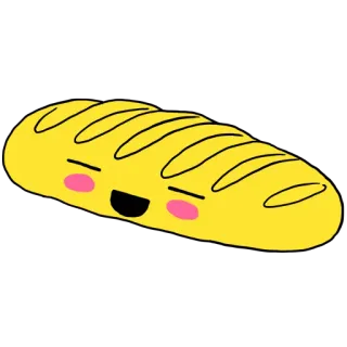 😢 pan, comida, dibujos animados, kawaii, lindo, panadería, barra telegram sticker