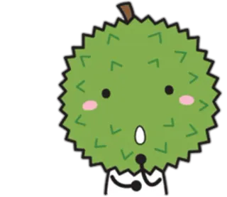 😮 Durian, Owoc, Kawaii, Jedzenie, Słodkie, Naklejka telegram sticker