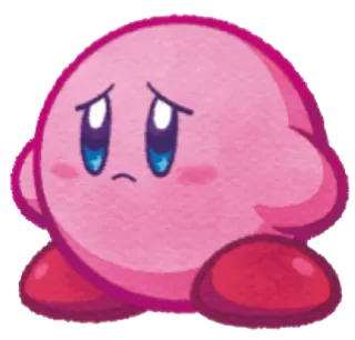 😢 Kirby smutny, różowy, słodki, gra wideo, nintendo telegram sticker