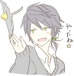 🐥 やったね Anime-Stil, Vogel, Männlich, Japanisch, Fröhlich telegram sticker