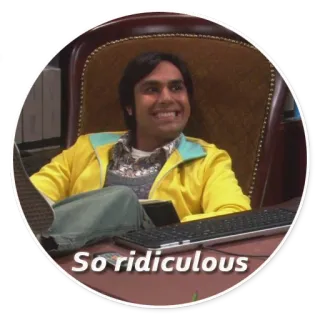 😄 Raj Koothrappali The Big Bang Theory So ridiculous Comedia, Sitcom, Ridículo, Raj Koothrappali, The Big Bang Theory, Divertido whatsapp sticker