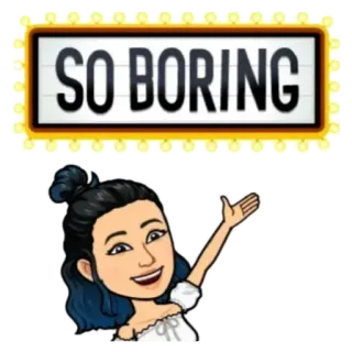 🔪 SO BORING скучный, мультфильм, женщина, выражение, персонаж, анимация telegram sticker