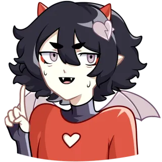 ☝️ anime, demon, cartoon, sticker, girl, vampire telegram sticker