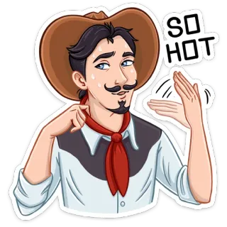 🥵 SO HOT Cowboy, Chaud, Moite, Dessin animé, Homme telegram sticker