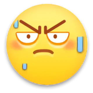 🙁 Emoji, Zły, Pot, Sfrustrowany, Zdenerwowany, Wyraz telegram sticker