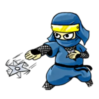 ⚔ Ninja, Dessin animé, Shuriken, Arts martiaux, Combattant, Arme, Étoile de lancer telegram sticker