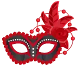 👓 masque de bal masqué, masque rouge, fête, costume, masque pour les yeux, carnaval telegram sticker