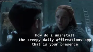 ❌ how do i uninstall
the creepy daily affirmations app
that is your presence desinstalar, tenebroso, afirmaciones, presencia, divertido, sarcástico telegram sticker