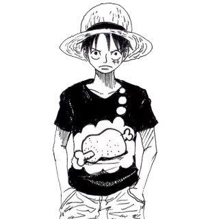 😕 Monkey D. Luffy One Piece Anime, Monkey D. Luffy, One Piece, Chapeau de paille, Dessin animé, Personnage, Manga whatsapp sticker
