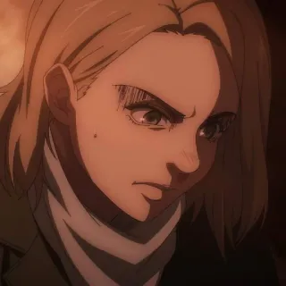 ⚔️ Attack on Titan anime, character, woman, serious, portrait telegram sticker