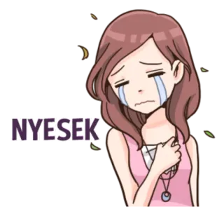 😥 NYESEK traurig, weinend, verärgert, emotional, gefühlvoll, nyesek, frau, cartoon telegram sticker