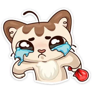 😭 chat, pleurer, larmes, triste, emoji, sticker, émotionnel, dessin animé telegram sticker