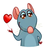😘 Ratte, Herz, Tier, Cartoon, süß telegram sticker