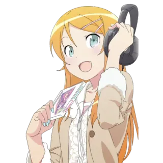 🙂 Anime, Personaje, Auriculares, Música telegram sticker