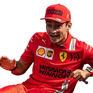 🤣 Charles Leclerc MISSION WINNOW Formule 1, Scuderia Ferrari, Pilote de course, Sport automobile, F1, Formule Un whatsapp sticker