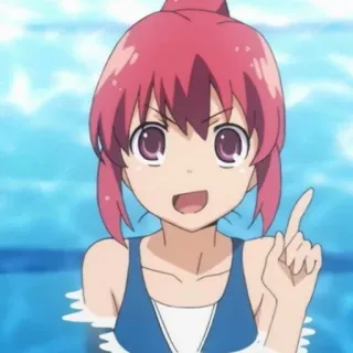 ❤️ anime, girl, swimming, water, cute, pink hair telegram sticker