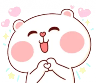 🥰 медведь, милый, любовь, сердце, каваий, мультфильм telegram sticker