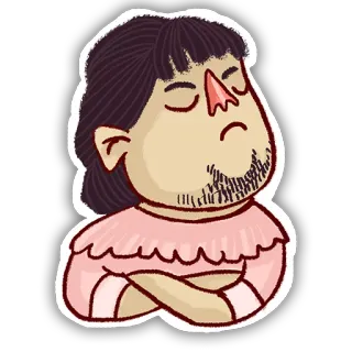😒 persoon, portret, sticker, cartoon, illustratie telegram sticker