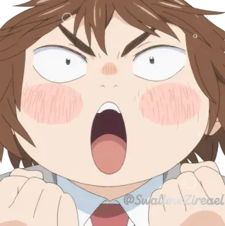 😲 anime, tức giận, bực bội, khó chịu telegram sticker