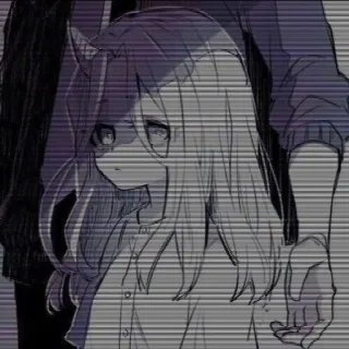 💓 动漫, 女孩, 悲伤, 漫画, 插画 telegram sticker