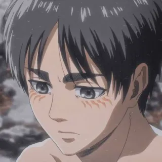 🎭 Eren Yeager Attack on Titan Anime, Eren Yeager, Ataque a los Titanes, Personaje, triste telegram sticker