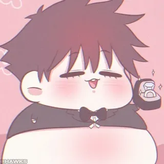 ⚪️ imut, kartun, lamaran, cincin, cinta, pernikahan, pertunangan telegram sticker