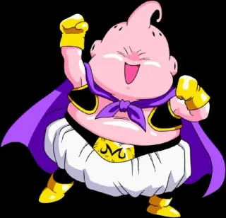 😄 Majin Buu Dragon Ball Z majin buu, dragon ball z, anime, kartun, merah muda, karakter, penjahat whatsapp sticker