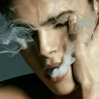 🚬 fumer, fumée, homme, portrait, homme, vapeur whatsapp sticker