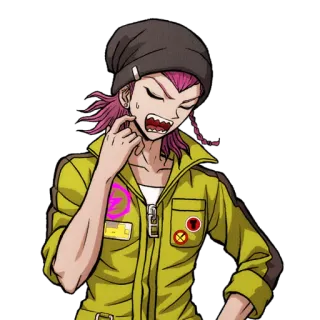 😓 Kazuichi Souda Danganronpa อนิเมะ, เกม, ตัวละคร, สีชมพู, กรีดร้อง, ตกใจ telegram sticker