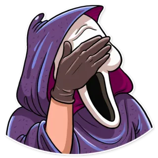 🤦 Ghostface Scream ghostface, scream, horror, film, maske, facepalm telegram sticker