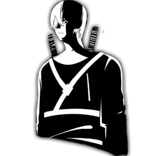 😒 anime, sword, fighting, weapon, katana, man, silhouette telegram sticker