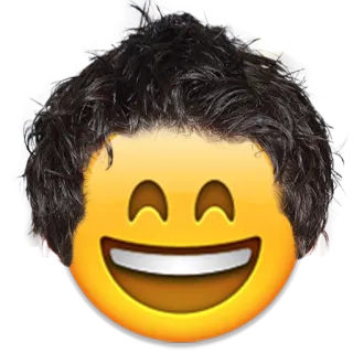 😄 emoji, face, smile, hair, funny telegram sticker
