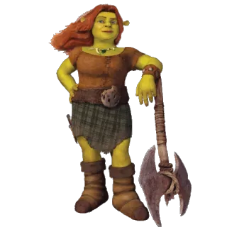 ☠ Fiona Shrek machado, ogro, guerreiro, princesa, desenho animado, filme whatsapp sticker