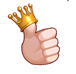 👍 thumb, crown, approval, like, king, good telegram sticker
