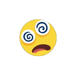 😵‍💫 mareado, emoji, enfermo, ojos espirales, indispuesto, animado, desenfoque de movimiento whatsapp sticker