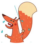 😭 fuchs, weinend, traurig, cartoon, tier, tränen telegram sticker