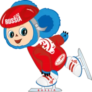 ⛸ RUSSIA esportes, patinação no gelo, mascote, rússia, esportes de inverno, olimpíadas telegram sticker