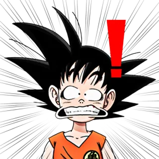 ❗ Goku Dragon Ball Anime, Goku, terkejut, Dragon Ball, Saiyan telegram sticker