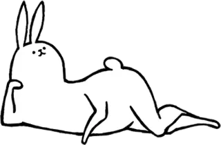 😽 coniglio, coniglietto, animale, carino, sdraiato, cartone animato telegram sticker