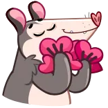 🥰 주머니쥐, 하트, 사랑, 귀여운, 동물 whatsapp sticker
