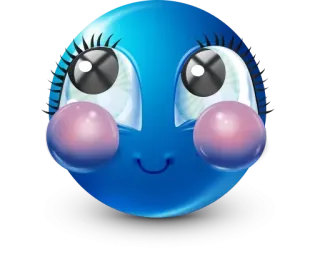 🤩 Emoji, Lindo, Azul, Cara, Sonrojo, Dibujos animados whatsapp sticker