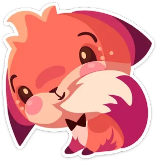 ☺️ volpe, animale, carino, cartone animato, adesivo, papillon telegram sticker